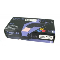 BLACK LATEX  Manusi unica folosinta negru 100 buc  - S